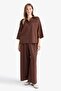Straight Wide Leg Linen Blend Trousers F9267Ax25Au - 2
