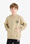 Okul Regular Fit Long Sleeve Hooded Cotton Printed School Sweatshirt for Boys E9572A825Au - 4