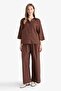 Straight Wide Leg Linen Blend Trousers F9267Ax25Au - 3