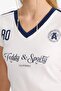 Fitted V-Neck Printed Ribbed Short Sleeve T-Shirt F9514Ax25Hs - 5