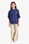 Oversize Wide Fit Crew Neck Printed Sweatshirt Girls F2250A825Au - 6