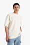 Loose Fit Crew Neck Short Sleeve Heavy Fabric Basic T-Shirt B4844Ax25Au - 4