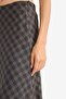 A Form Checked High Waist Viscose Midi Skirt F7806Ax25Au - 7