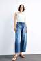 Wide Baggy Fit Washed Jean Trousers F7501Ax25Sm - 2
