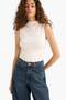 Fitted Half Turtleneck Ribbed Undershirt F7896Ax25Au - 3