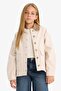 100% Cotton Contrast Collar Gabardine Jacket for Girls F7518A825Au - 4