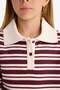Relax Fit Polo Neck Striped Long Sleeve School T-Shirt Girls F8399A825Au - 7