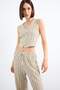 Fitted Striped V Neck Blazer Vest F9014Ax25Sm - 3