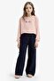100% Cotton Relax Fit Crew Neck Printed Sweatshirt for Girls E8817A825Au - 2
