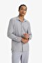 Slim Fit Slim Fit Long Sleeve Light Gray Men's Shirt E9356Ax/Gr456 - 6
