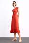 Fitted V Neck Short Sleeve Midi Dress F9360Ax25Sm
