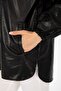 Leather Oversize Hooded Raincoat - 7