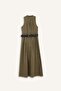 100% Cotton Regular Fit Short Sleeve Belted Sleeveless Midi Dress F7342Ax25Au - 6