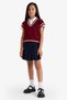School Pleated Elastic Waist Gabardine Shorts Skirt Girls F1418A825Au - 3