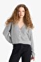 Regular Fit V-Neck Basic Plain Button Closure Knitwear Cardigan U2052Az25Wn - 3