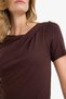 Slim Fit Slim Fit Boat Neck Short Sleeve Blouse F8008Ax25Au - 4
