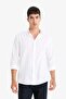 100% Cotton Modern Fit Polo Neck Cotton Long Sleeve Shirt D1629Ax25Au - 3
