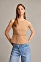 Fitted Crew Neck Belted Tank Top F9023Ax25Sm - 3
