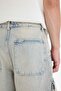 100% Cotton Baggy Fit Cargo Pocket Jean Bermuda Shorts F5022Ax25Sm - 8