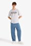 Boxy Fit Crew Neck Back Printed Short Sleeve T-Shirt F4541Ax25Hs - 2