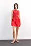 100% Cotton Round Neck Gipeli Red Mini Dress F7542Ax25Sm