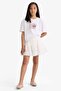 Oversized Loose Fit Crew Neck Back Printed Short Sleeve T-Shirt Girls E0367A825SM - 2