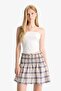 A-Line Checkered Mini Skirt F7295Ax25Sm - 4