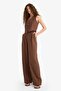 Wide Leg Double-Pocket High Waist Standard Length Linen Blend Pants E1986AX25SM - 3