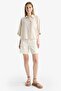 Oversize Wide Fit Linen Blend Short Sleeve Shirt F5848Ax25Sm - 2