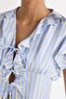 Slim Fit Slim Fit V Neck Striped Front Tie Poplin Sleeveless Blouse F6058Ax25Sm - 5