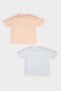 100% Cotton Crew Neck Printed Combed Cotton 2-Piece Short Sleeve T-Shirt Baby Boy Newborn E8232A525Sm - 3