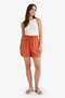High Waist Elasticated Straight Leg Shorts F0487Ax25Sm - 3