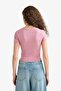 Fitted U Neck Short Sleeve T-Shirt C6102Ax25Sm - 7
