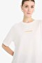 100% Cotton Relax Fit Crew Neck Appliqué Printed Combed Cotton T-Shirt F5102Ax25Sm - 4