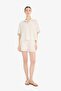 Loose Fit Striped Linen Blend Short Sleeve Shirt F5546Ax25Sm - 2