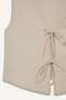 Regular Fit V Neck Tie Crinkle Fabric Sleeveless Blouse F0617Ax25Sm - 2