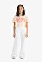 100% Cotton Crop Crew Neck Printed Short Sleeve T-Shirt Girls E0385A825Sm - 2