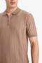 Standard Fit Polo Neck Half Zip Knitwear Short Sleeve T-Shirt F1945Ax25Sm - 5