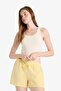 100% Cotton A-Line Regular Waist Muslin Shorts F2868Ax25Sm - 3