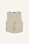 Regular Fit V Neck Tie Crinkle Fabric Sleeveless Blouse F0617Ax25Sm