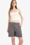 100% Cotton Regular Waist Gabardine Shorts F3318Ax25Sm - 3