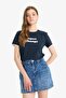 Fitted Printed Rib Knit Short Sleeve T-Shirt F6149Ax25Sm - 4
