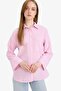 100% Cotton Relax Fit Striped Flared Shirt Tunic F6314Ax25Sm - 3