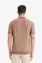 Standard Fit Polo Neck Half Zip Knitwear Short Sleeve T-Shirt F1945Ax25Sm - 6