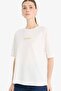 100% Cotton Relax Fit Crew Neck Appliqué Printed Combed Cotton T-Shirt F5102Ax25Sm