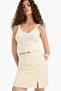 100% Cotton Pencil Regular Waist Lined Linen Look Mini Skirt F6467Ax25Sm - 3