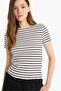 Regular Fit Crew Neck 2-Piece Ribbed Camisole Short Sleeve T-Shirt F5900Ax25Sm - 2