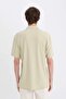 Anti-Wrinkle Modern Fit Polo Collar Textured Combed Cotton Short Sleeve Shirt C4125Ax25Sm - 6