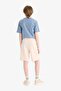 Elastic Waist Pocketed Pique Shorts for Boys B5925A825Sm - 6