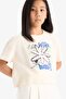100% Cotton Crew Neck Printed Short Sleeve T-Shirt Girls E0384A825Sm